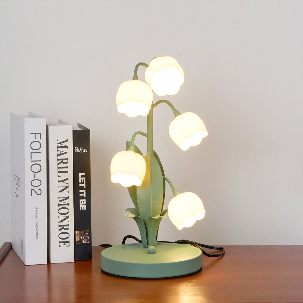 Luvano Tischleuchte Blüte Glas elegant