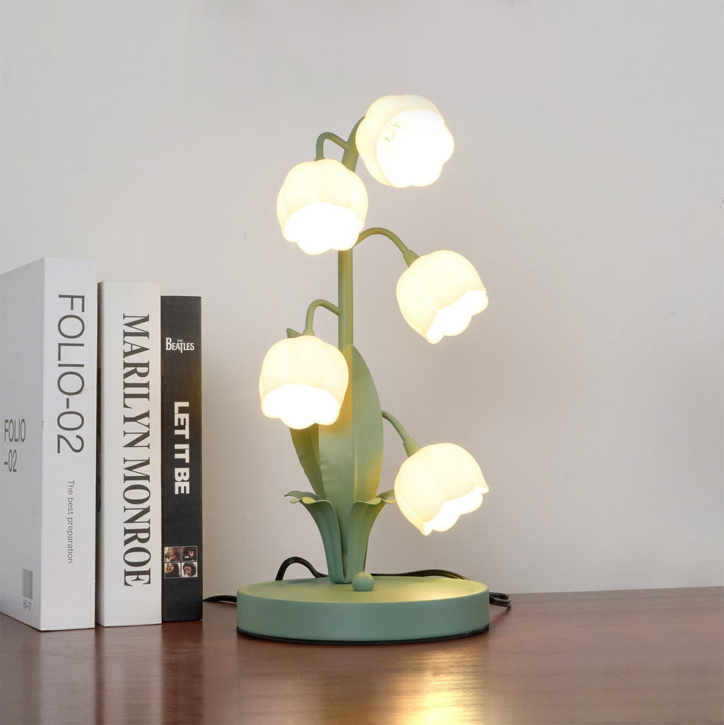 Luvano Tischleuchte Blüte Glas elegant