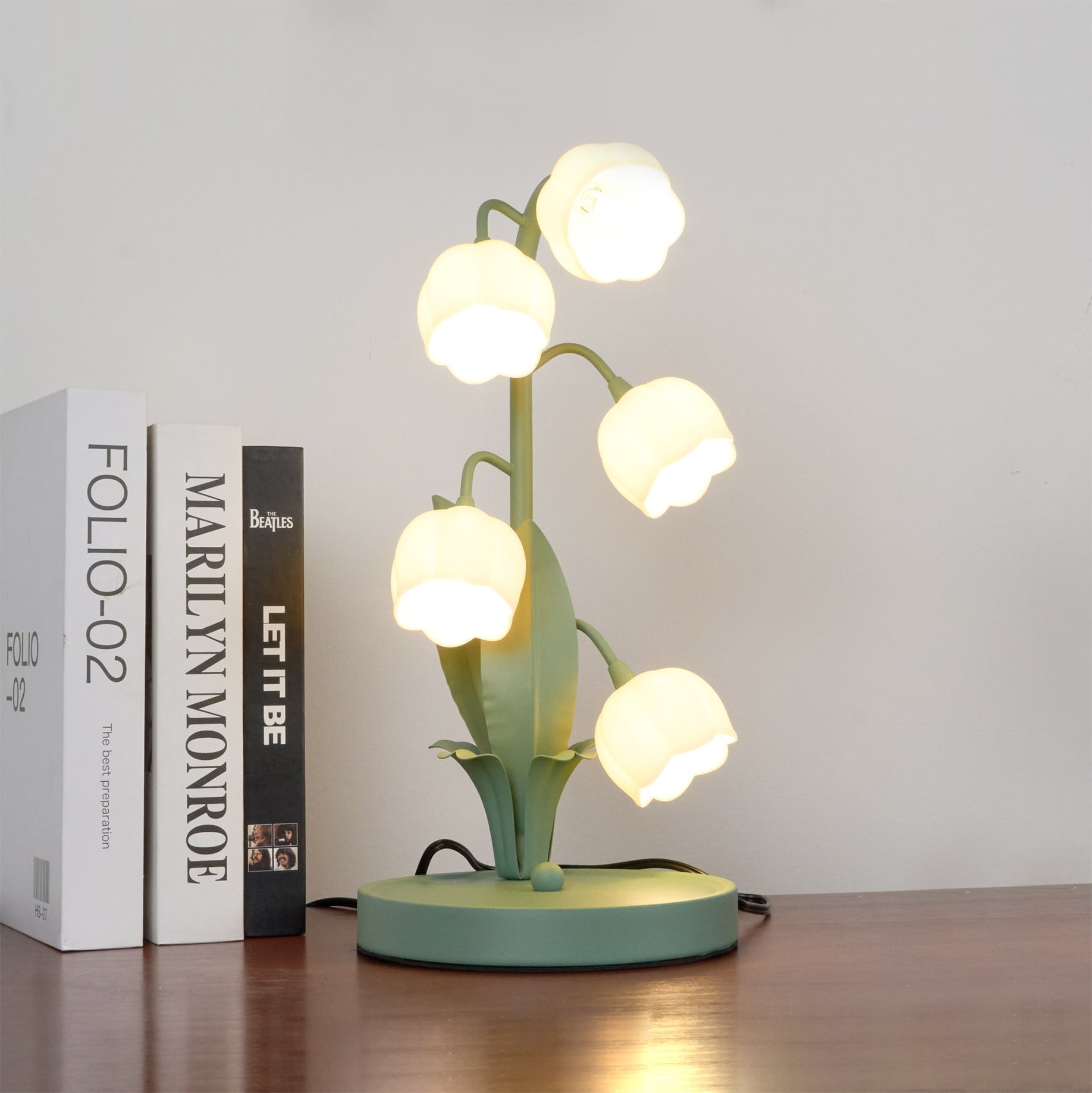 Luvano Tischleuchte Blüte Glas elegant