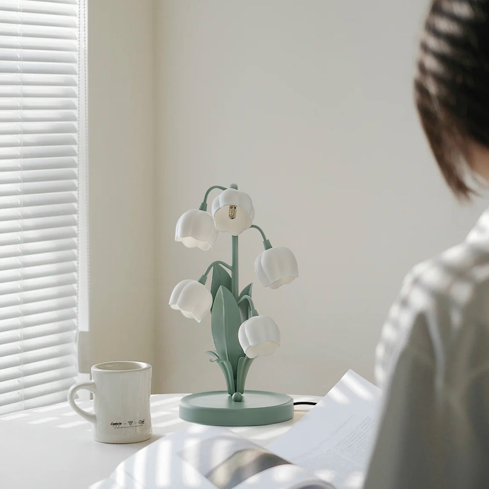 Luvano Tischleuchte Blüte Glas elegant