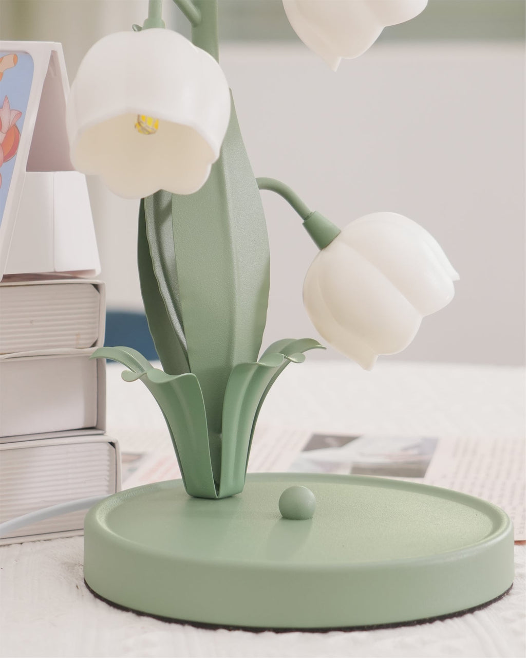 Luvano Tischleuchte Blüte Glas elegant