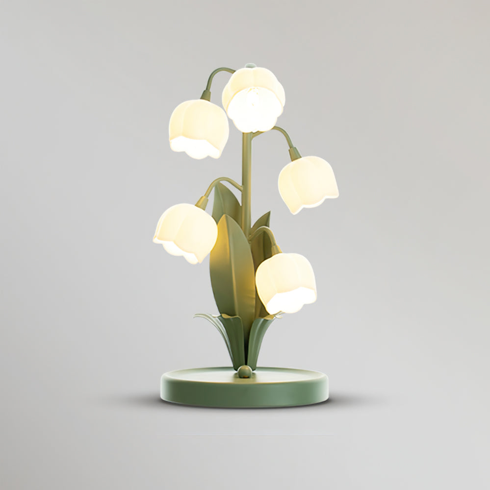 Luvano Tischleuchte Blüte Glas elegant