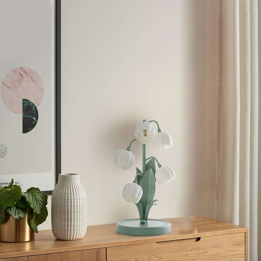 Luvano Tischleuchte Blüte Glas elegant