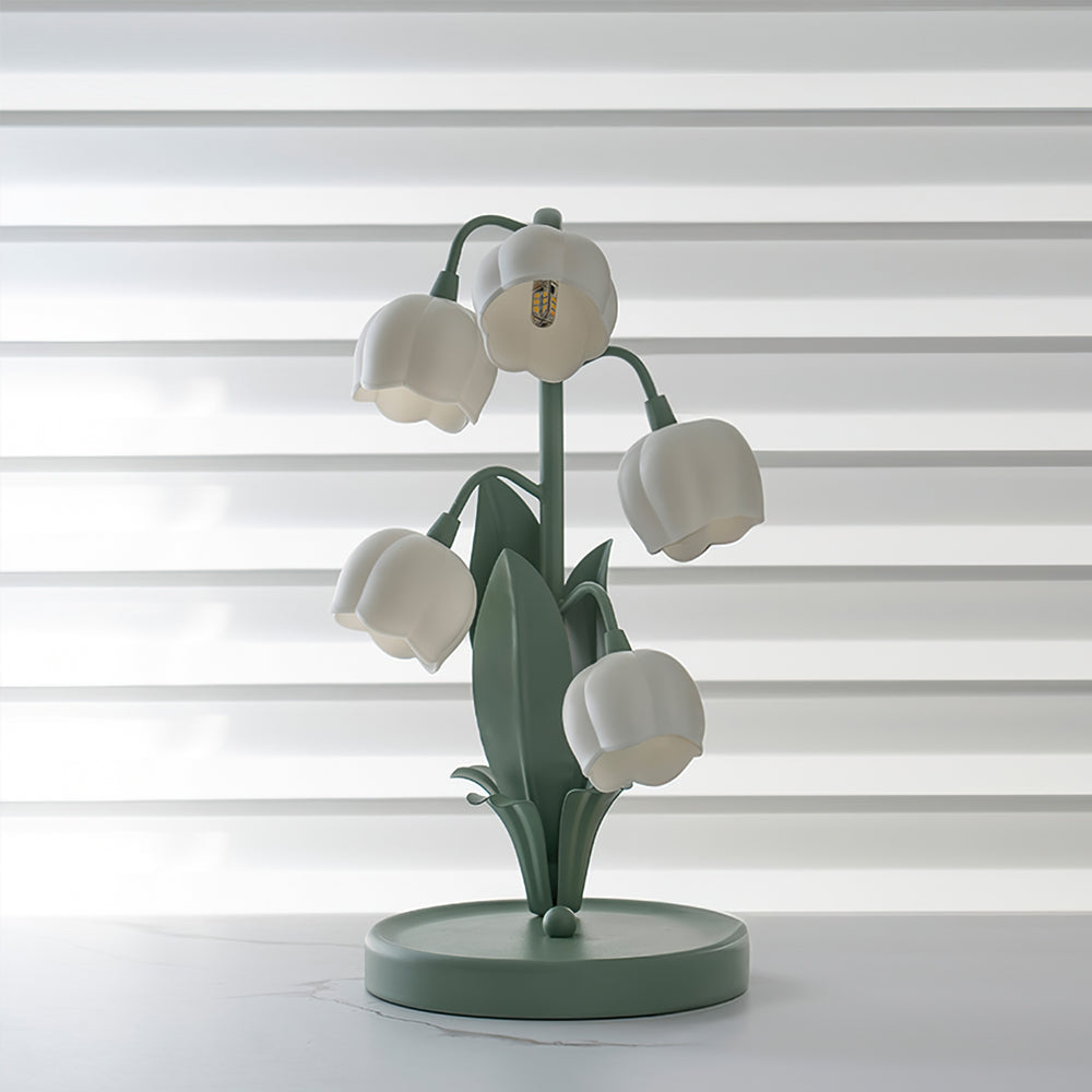 Luvano Tischleuchte Blüte Glas elegant