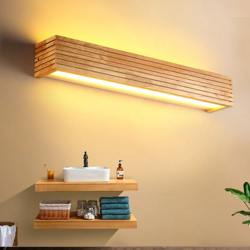 Luvano LED Wandleuchte Holz minimalistisch