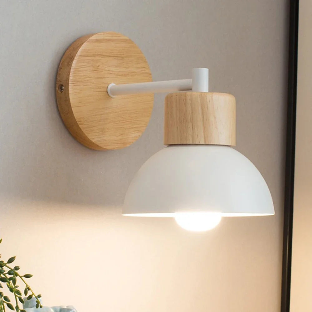 Luvano Wandleuchte Holz Metall Nordic Bettleuchte