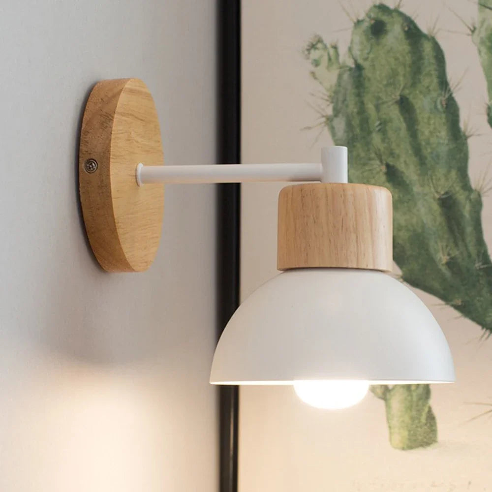 Luvano Wandleuchte Holz Metall Nordic Bettleuchte