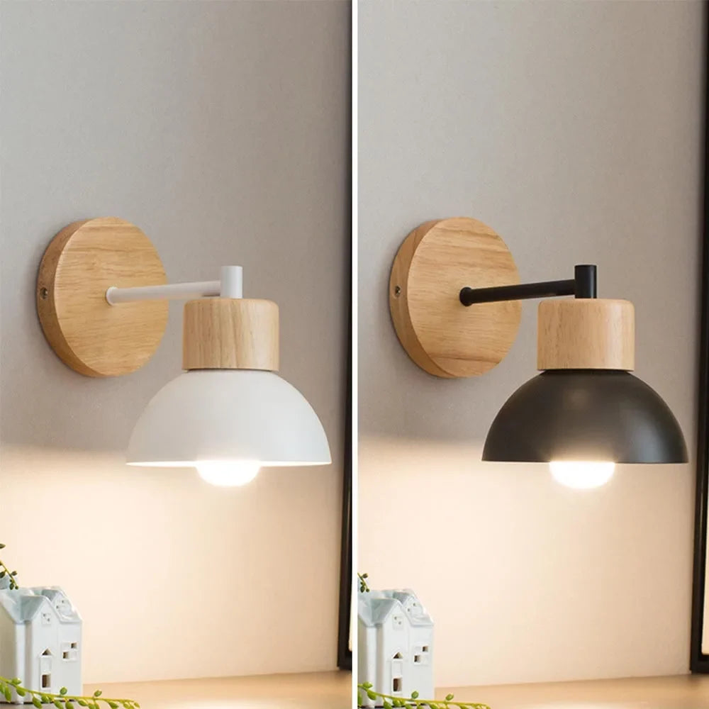 Luvano Wandleuchte Holz Metall Nordic Bettleuchte