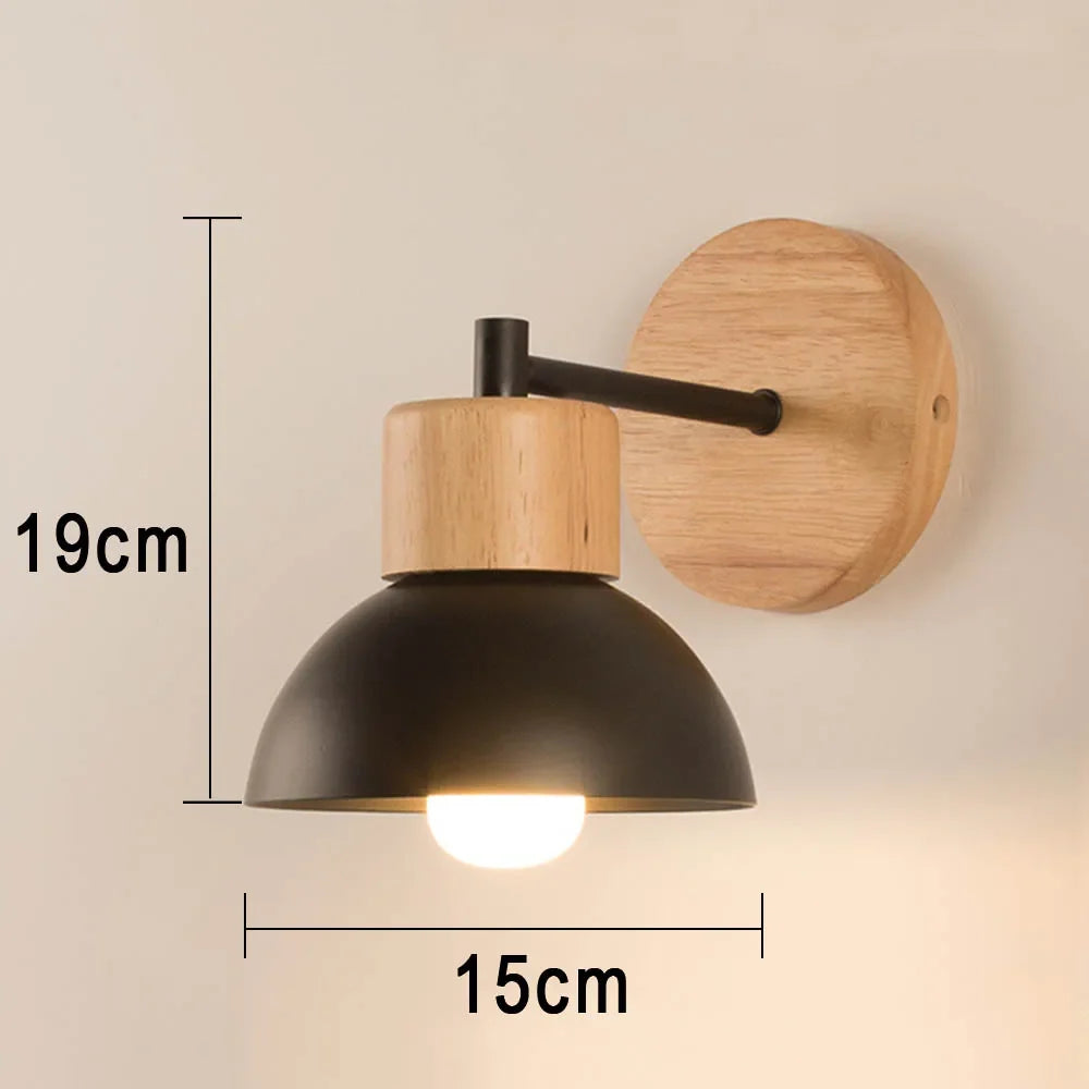 Luvano Wandleuchte Holz Metall Nordic Bettleuchte