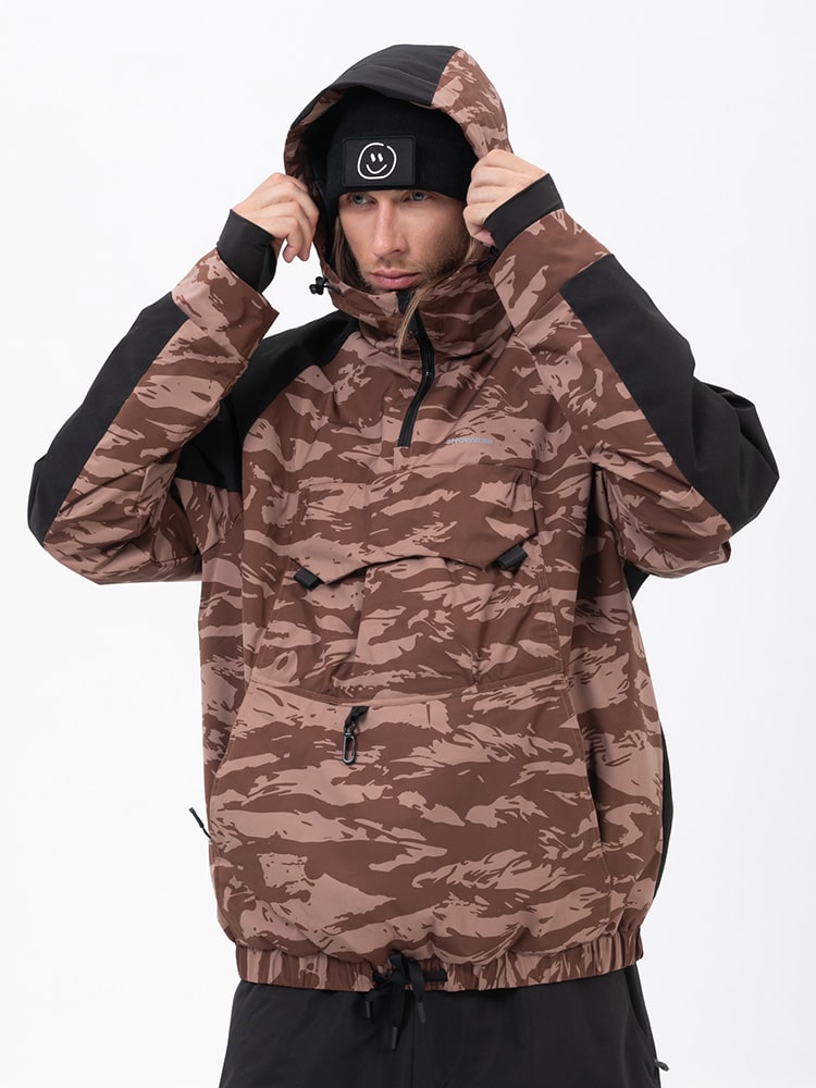 Herren Mountain Freestyle Cargo Pocket Bomber Camo Snowboardjacke