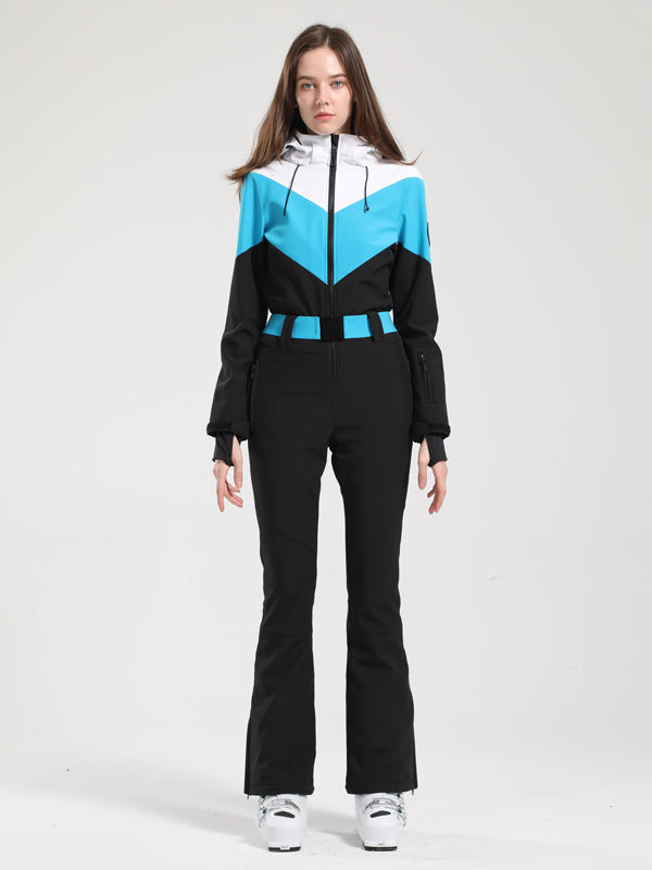 Gsou Snow Retro Color-Blocking Flare Skianzug für Damen