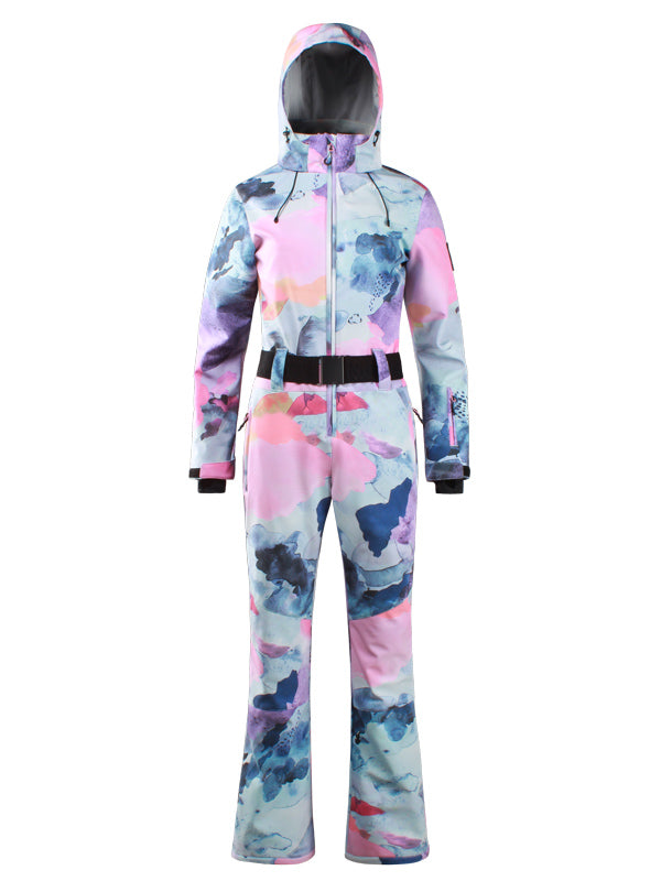 Gsou Snow Classic Flare Skianzug für Damen mit Gürtel