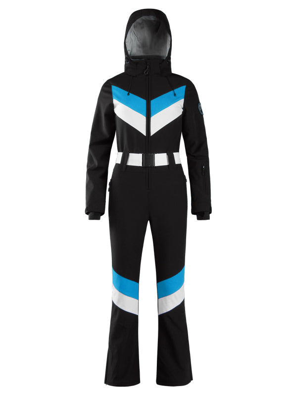 Gsou Snow Retro V-Streifen-Skianzug für Damen