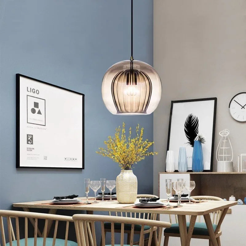Luvano Pendelleuchte Glas elegant Stimmungslicht