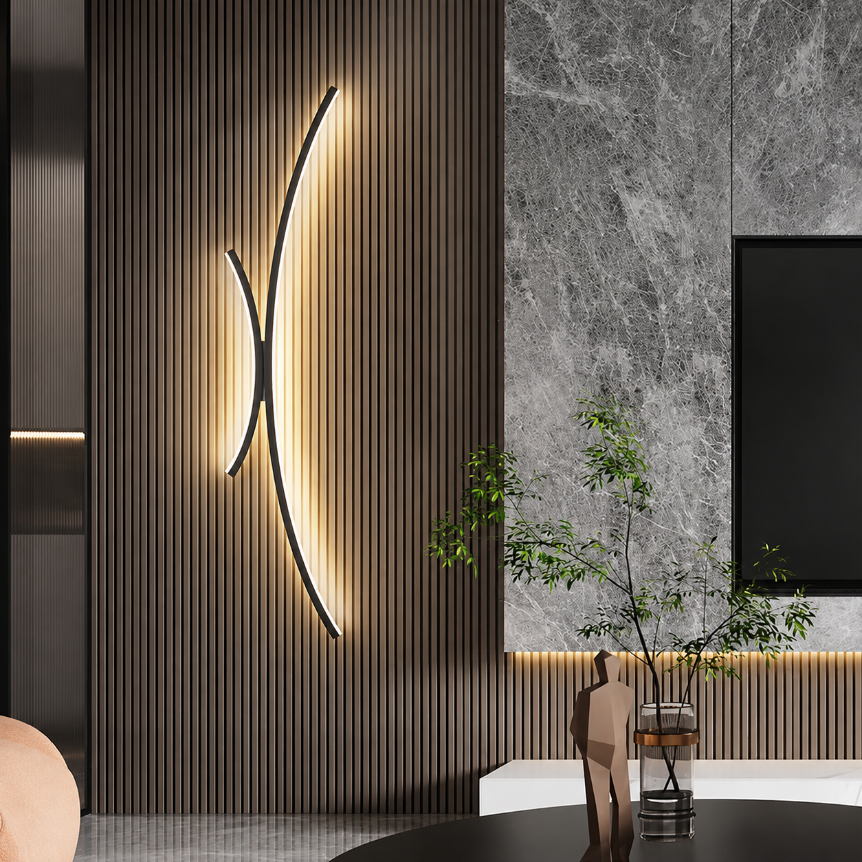Luvano Wandleuchte linear LED Bad Wohnzimmer