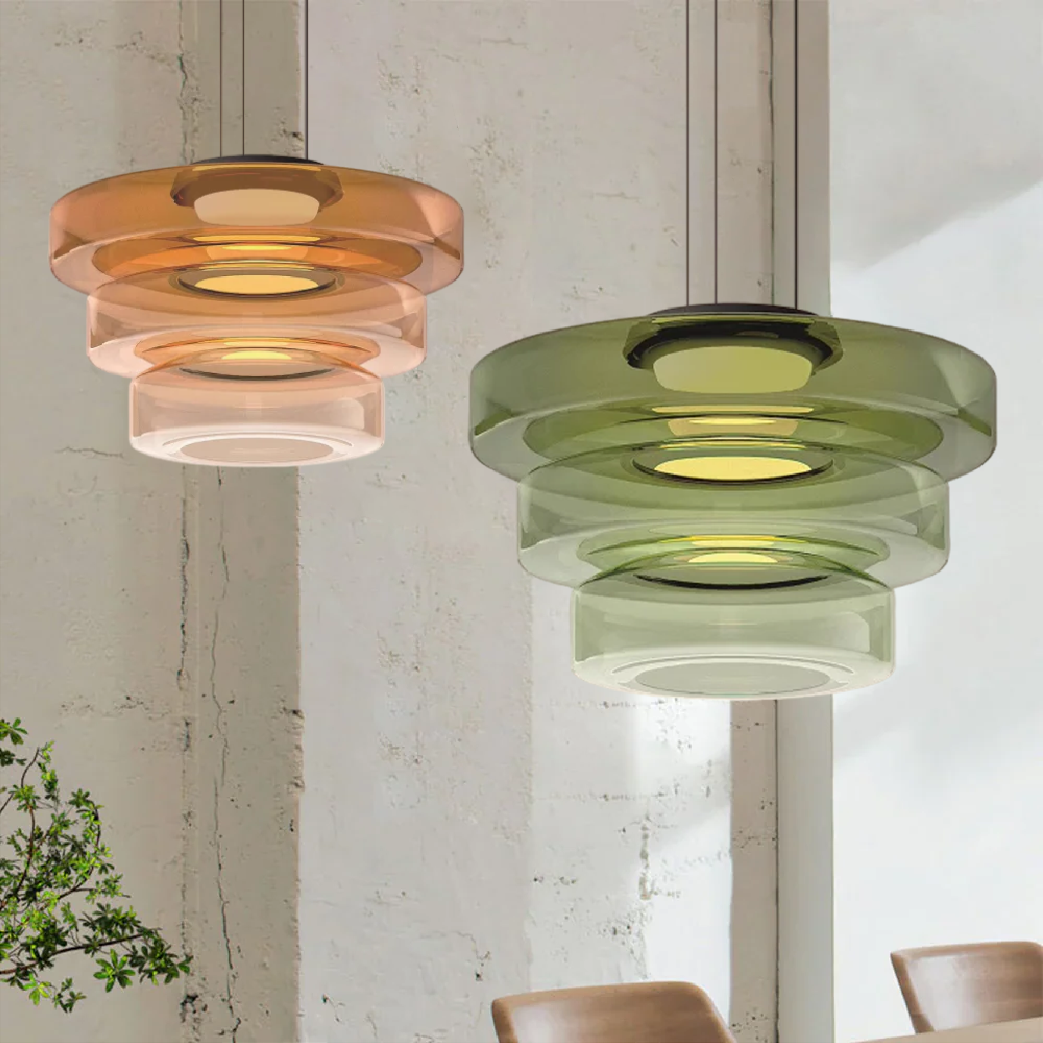 Luvano Pendelleuchte Glas Bauhaus Hängelampe