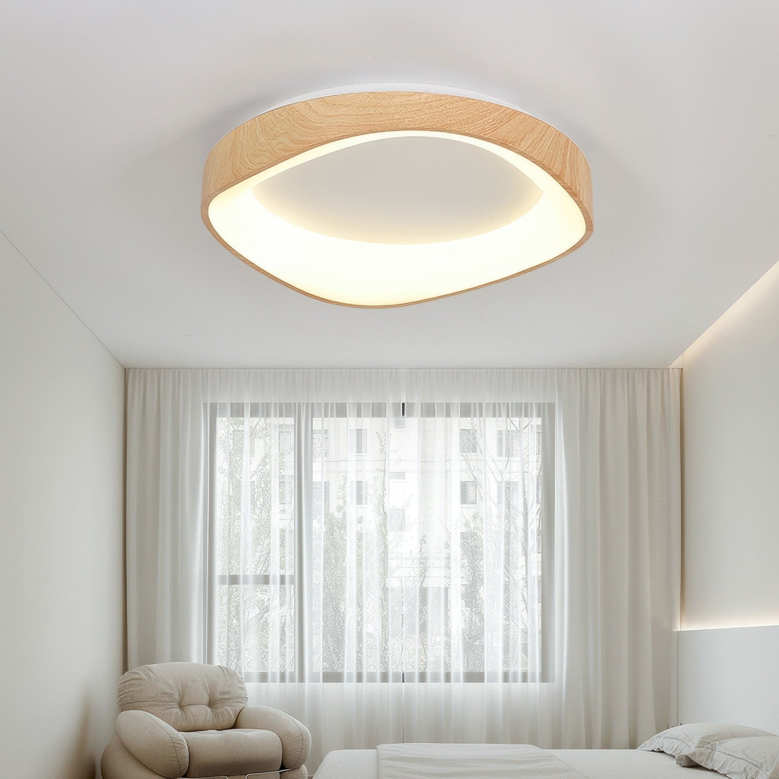 Luvano Deckenleuchte Holzoptik Nordic LED