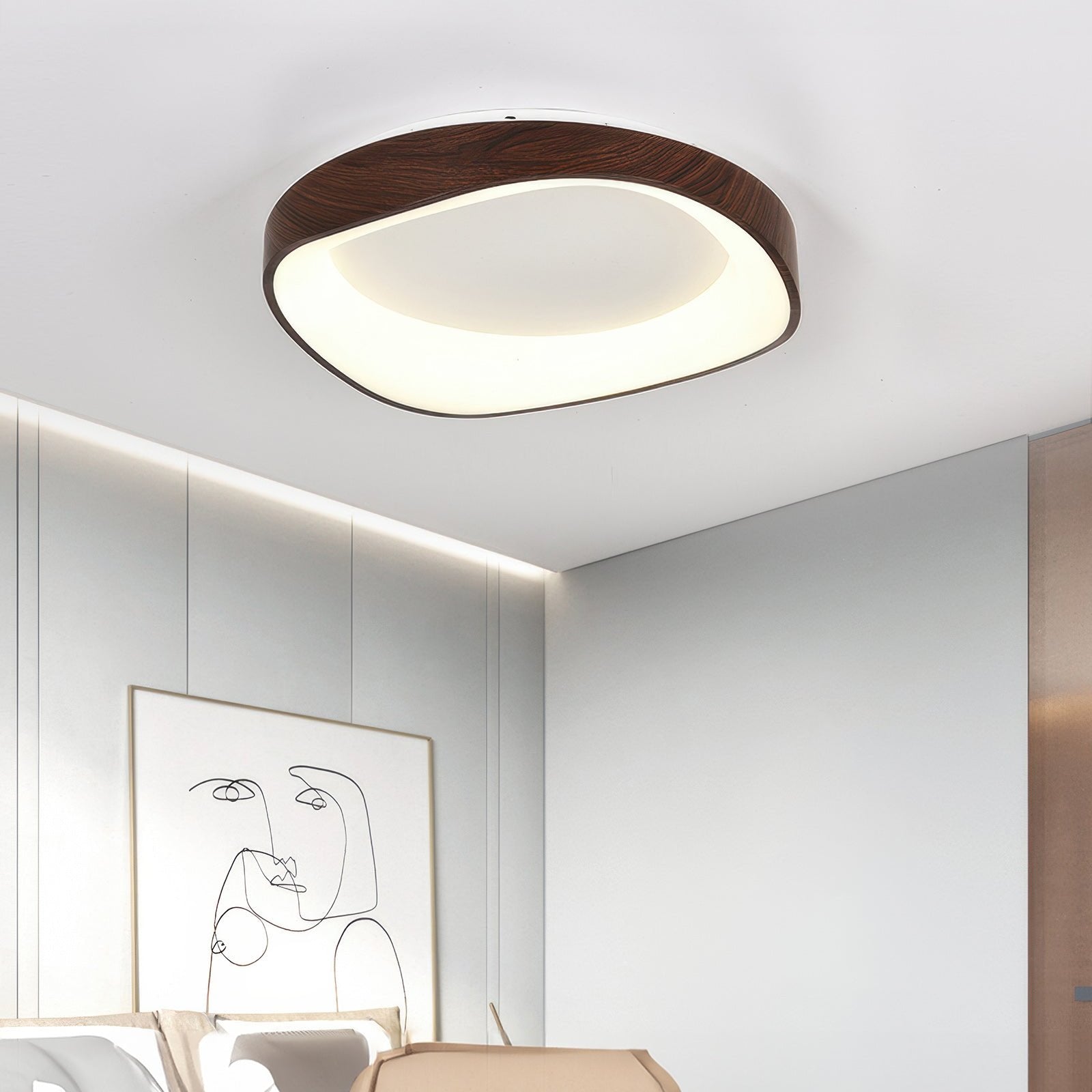 Luvano Deckenleuchte Holzoptik Nordic LED