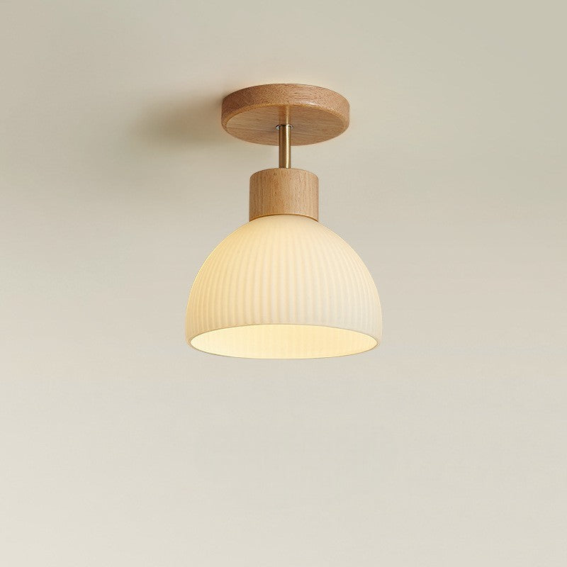 Luvano Ailse Deckenleuchte Holz Glas LED