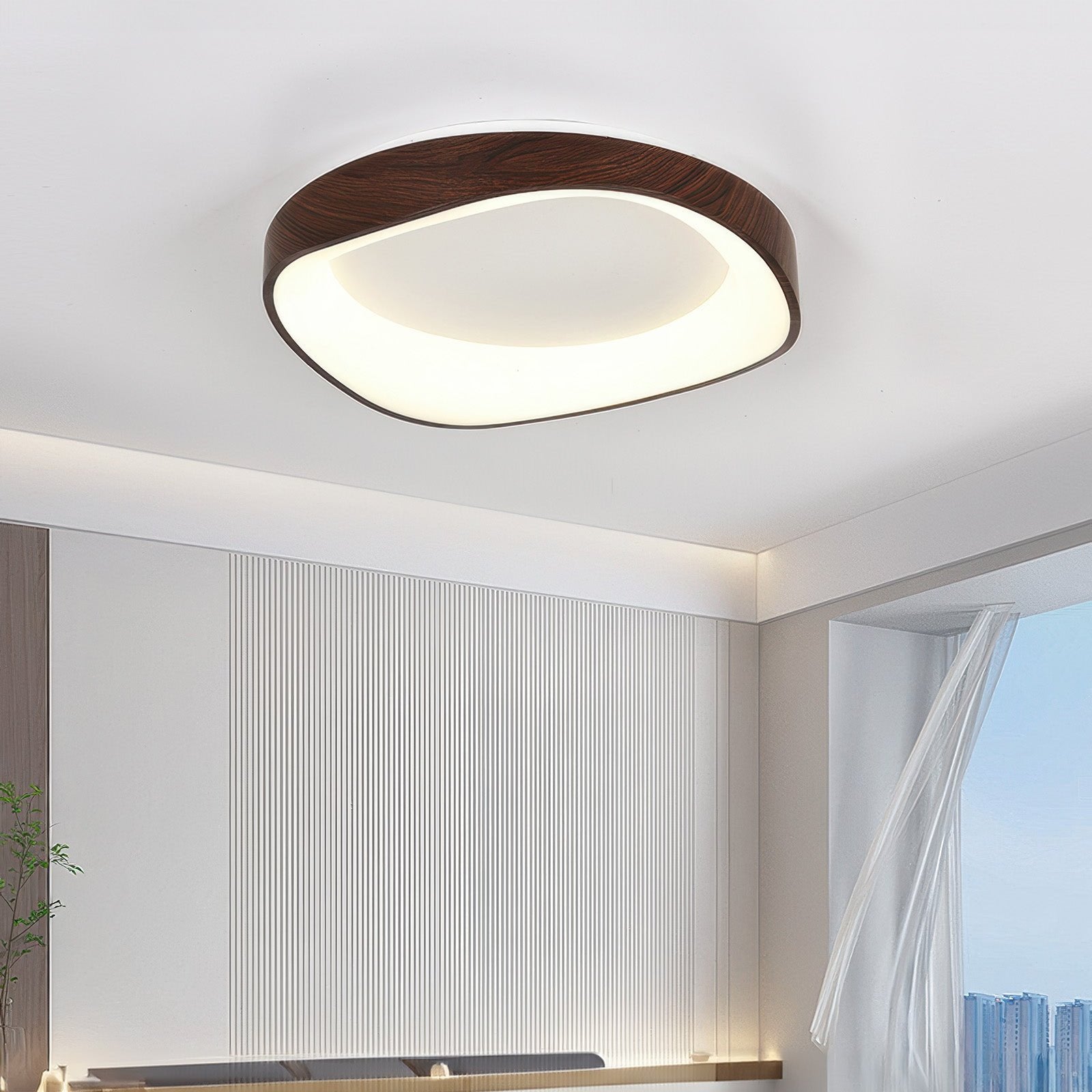 Luvano Deckenleuchte Holzoptik Nordic LED