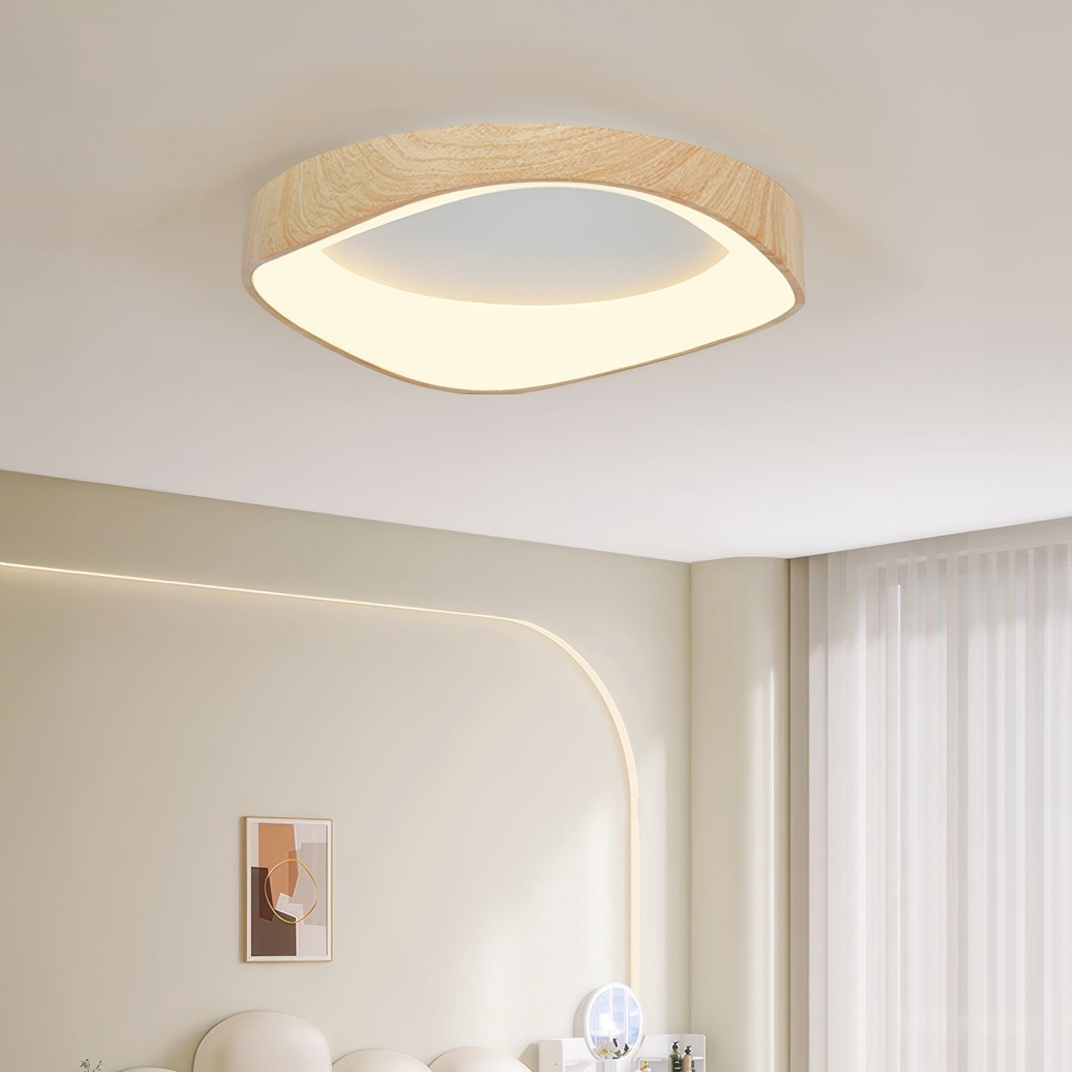 Luvano Deckenleuchte Holzoptik Nordic LED