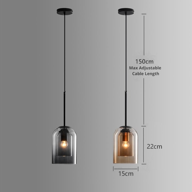 Luvano Pendelleuchte Glas Nordic Hängelampe