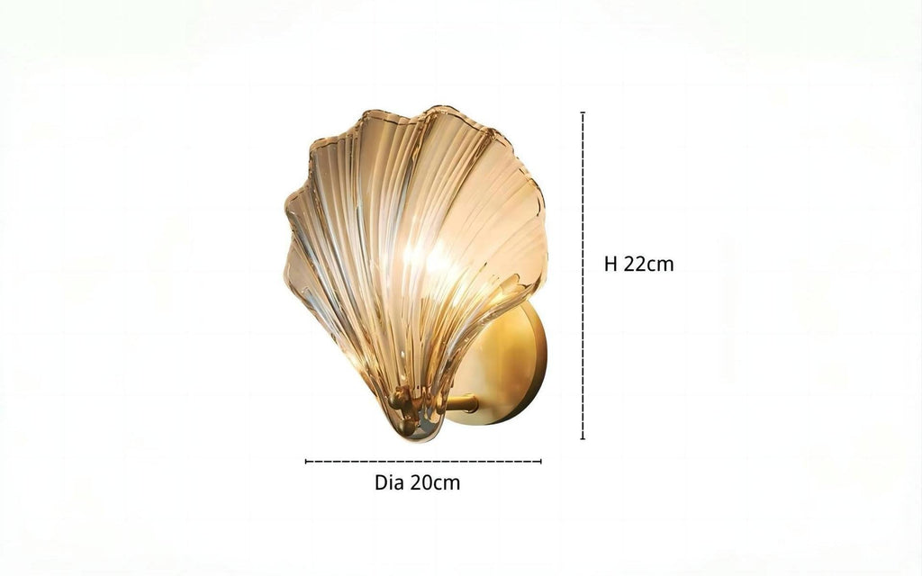 Luvano Marina Wandleuchte Muschelglas Art Deco