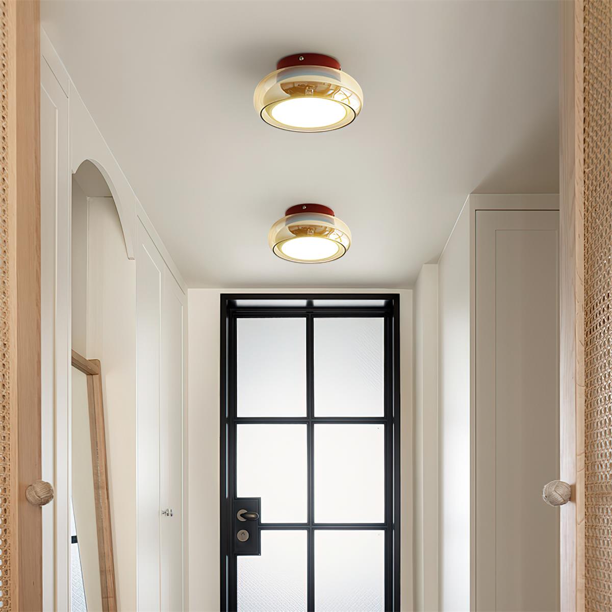 Luvano June Deckenleuchte Retro Glas LED