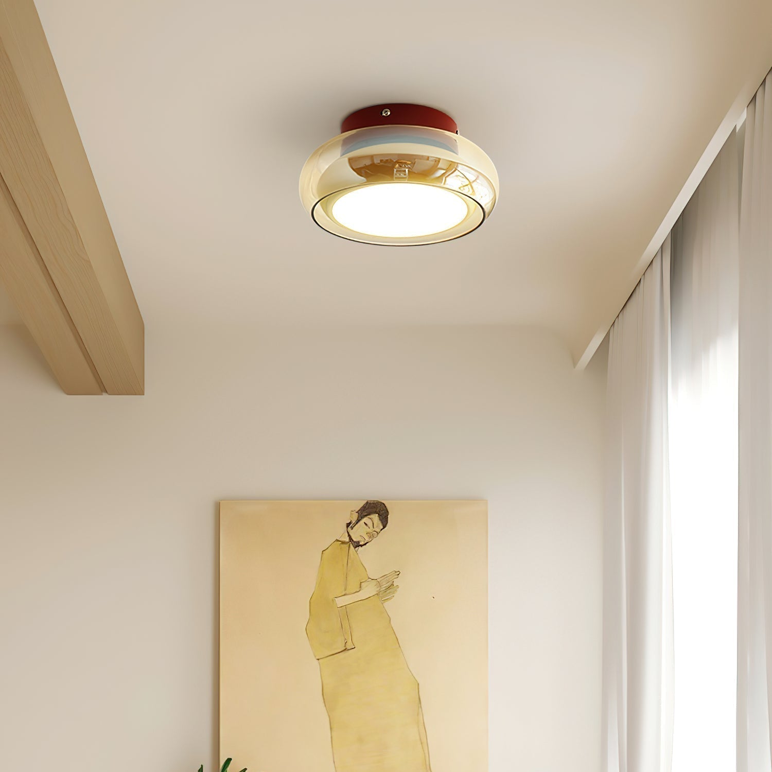 Luvano June Deckenleuchte Retro Glas LED