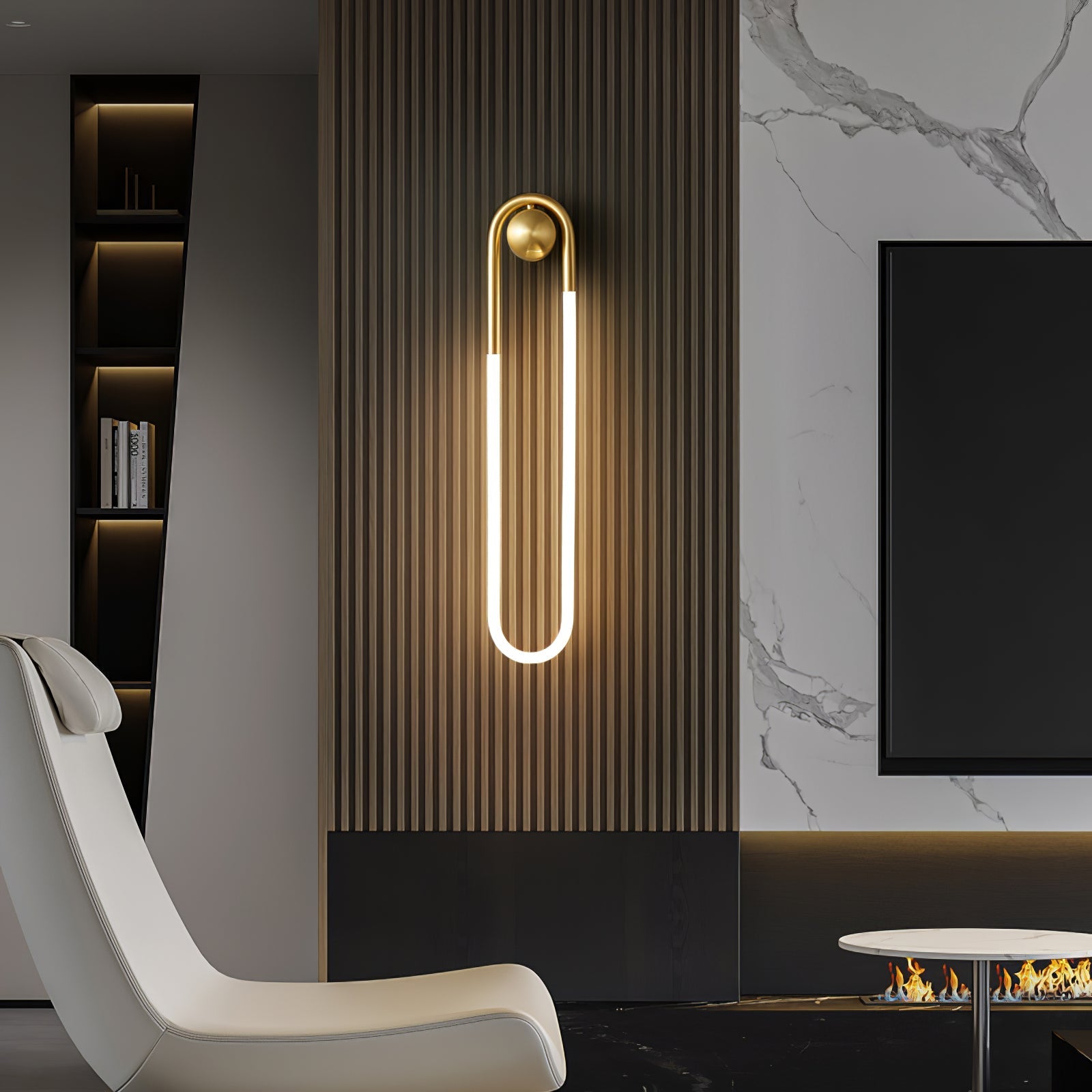 Luvano LED Wandleuchte Messing schwarz minimal