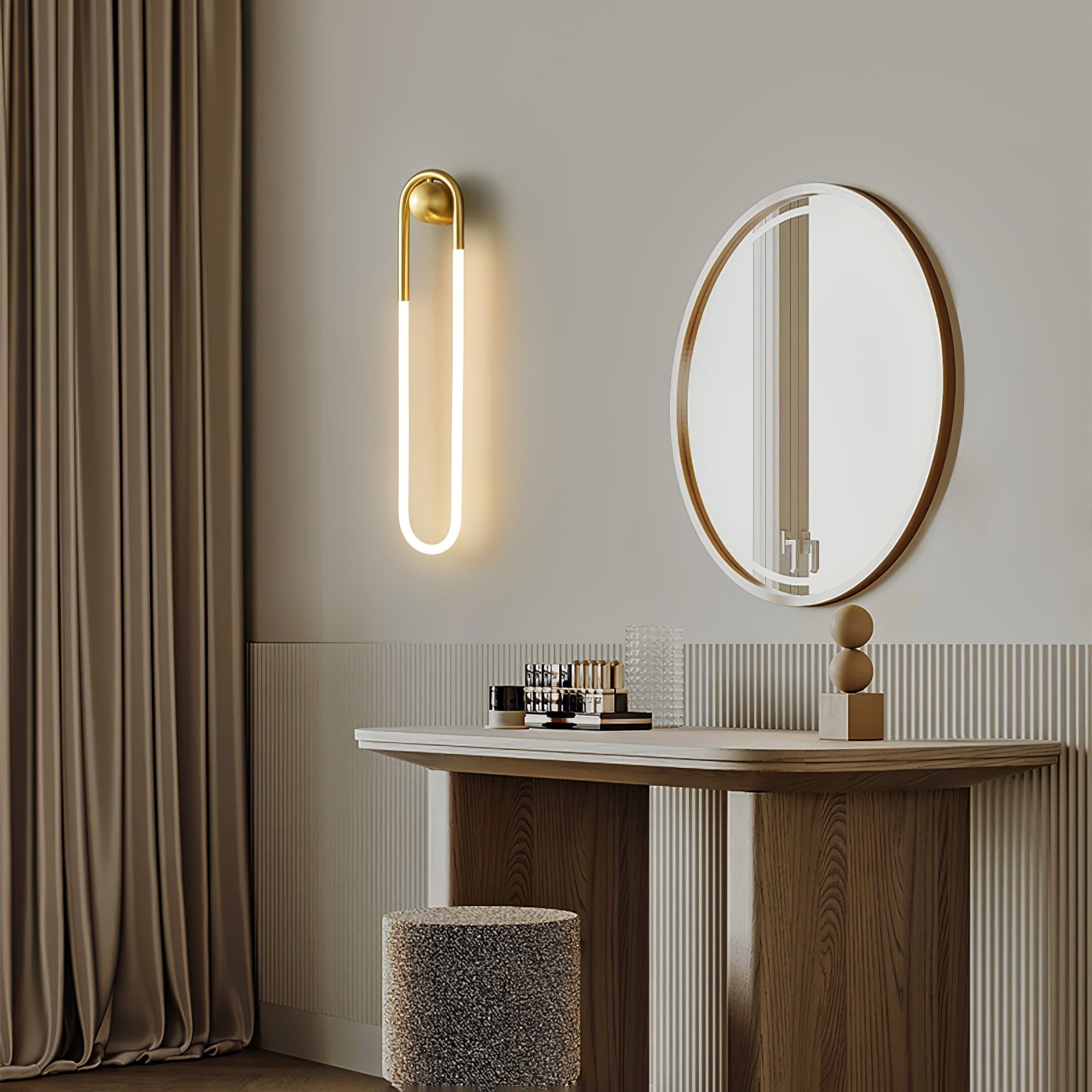 Luvano LED Wandleuchte Messing schwarz minimal