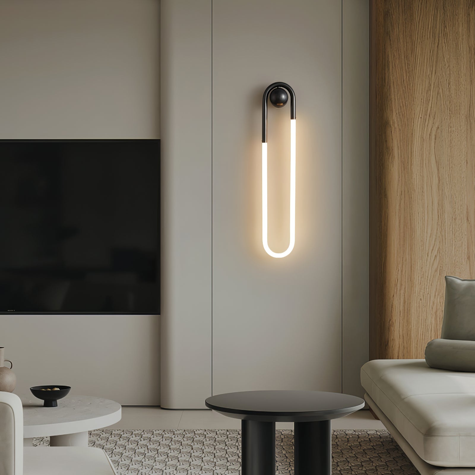 Luvano LED Wandleuchte Messing schwarz minimal