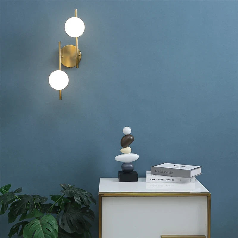 Luvano Astra Wandleuchte 2 Kugeln gold modern