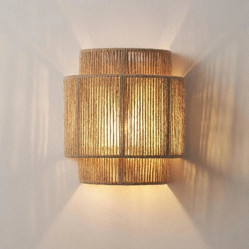 Luvano RattanGlow Wandleuchte Rattan geflochten