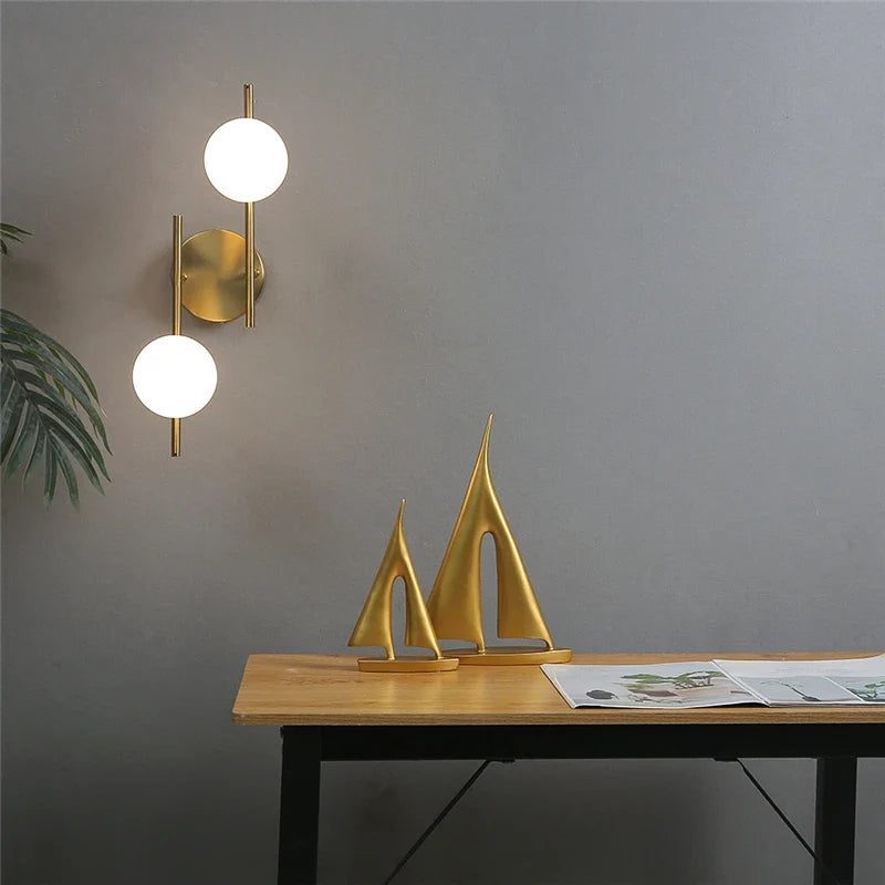 Luvano Astra Wandleuchte 2 Kugeln gold modern