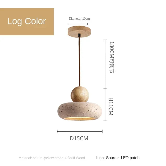 Luvano Pendelleuchte Naturstein Holz minimal