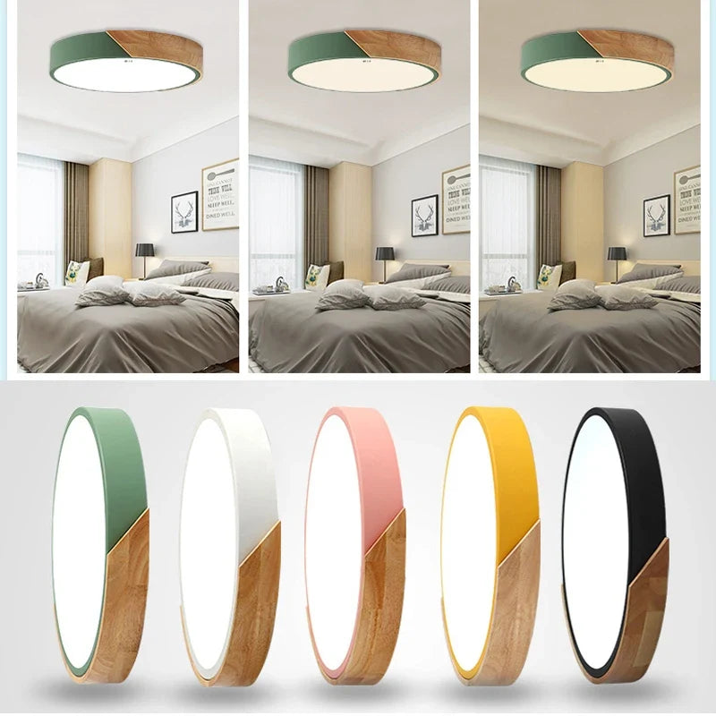 Luvano LED Deckenleuchte Holz Nordic modern