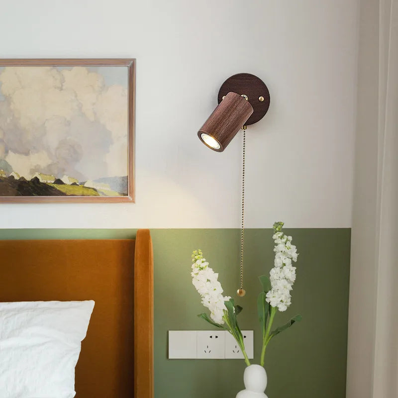Luvano Arlo Wandleuchte LED Spot Nussbaum Retro