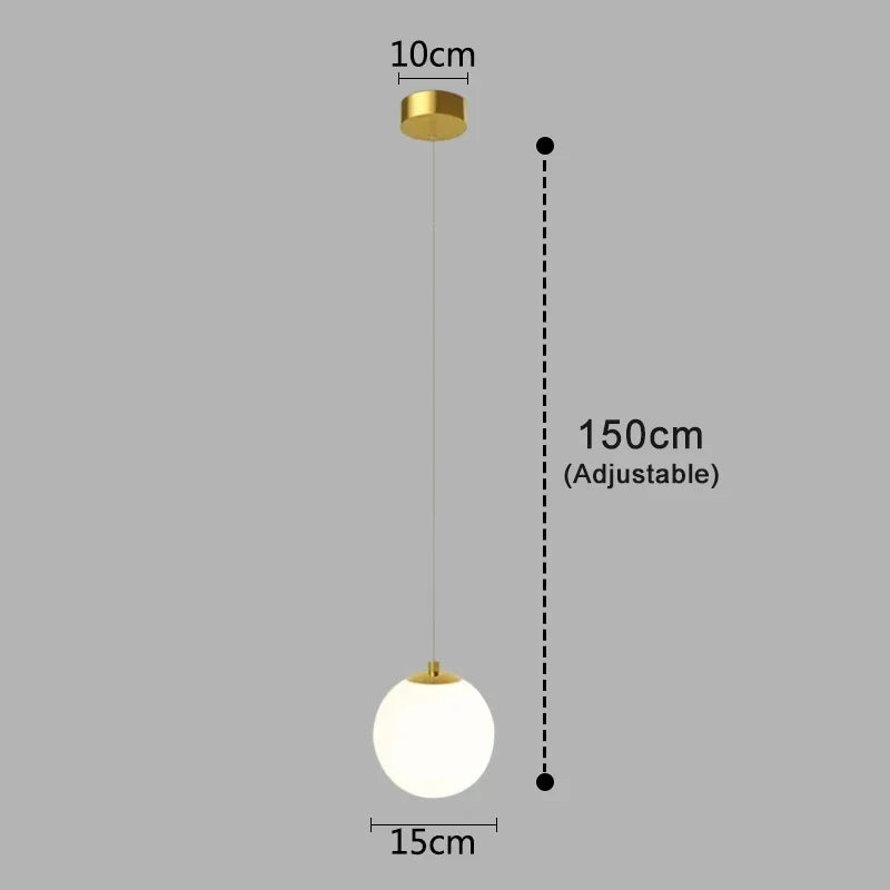 Luvano Luna Pendelleuchte Glaskugel Nordic