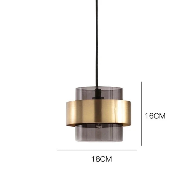 Luvano Pendelleuchte Glas Messing Zylinder Nordic