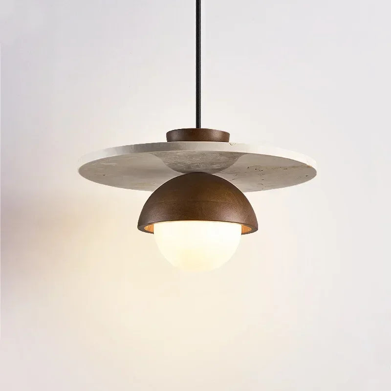 Luvano Denmark Pendelleuchte Nussbaum Stein LED