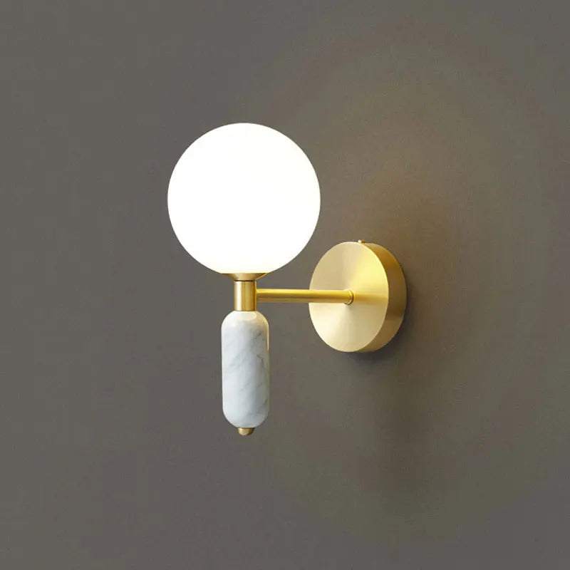 Luvano Wandleuchte Marmor Glas gold elegant