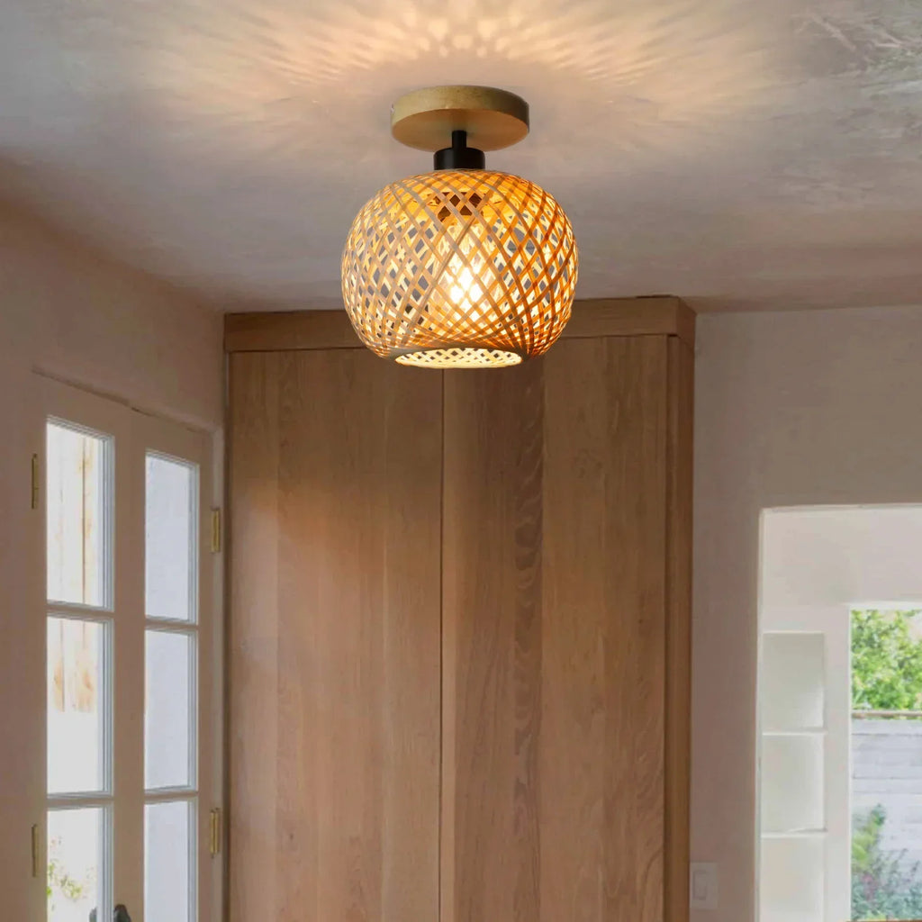 Luvano Natura Deckenleuchte Bambus Rattan LED