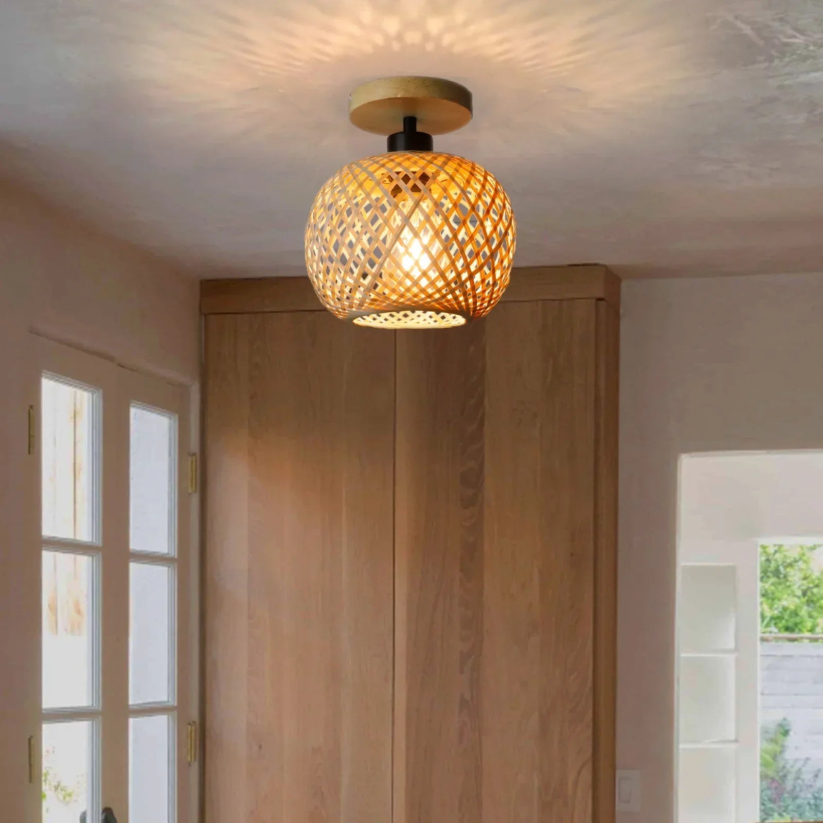 Luvano Natura Deckenleuchte Bambus Rattan LED