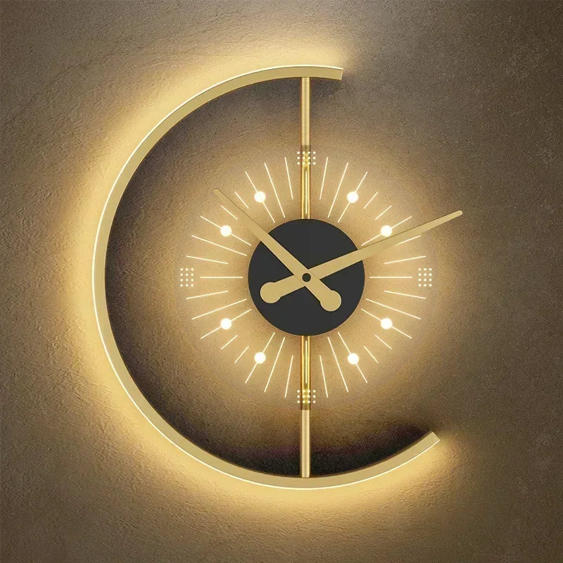 Luvano Lunaris LED Wandleuchte mit Uhr