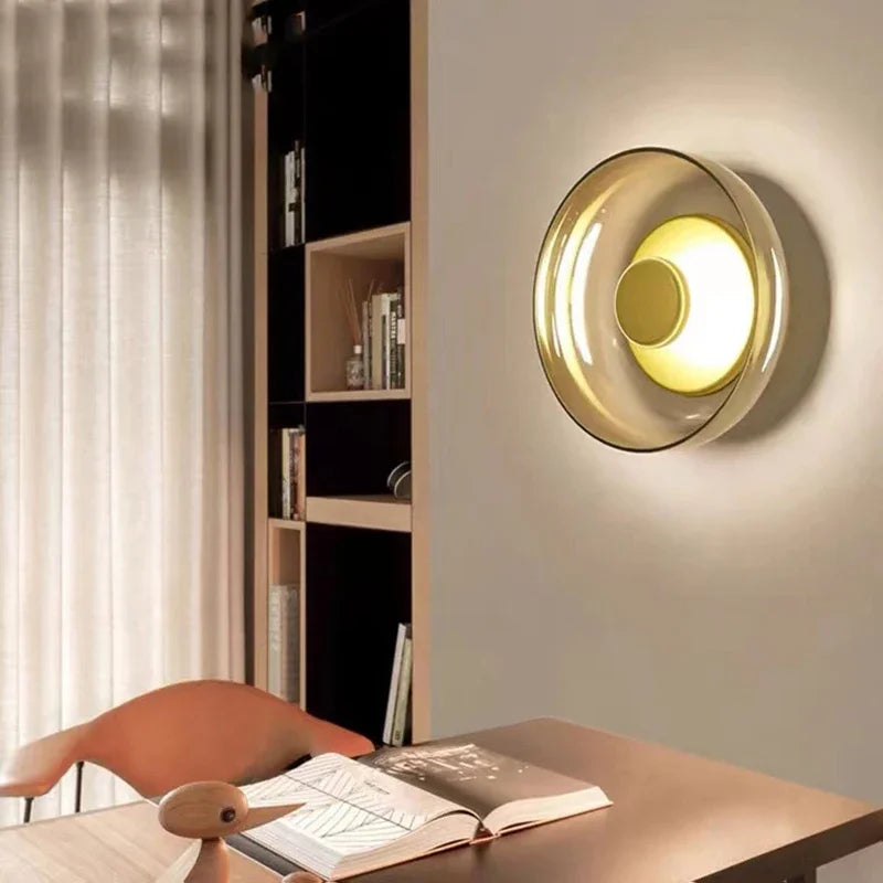 Luvano LED Wandleuchte Glas rund Nordic Deko