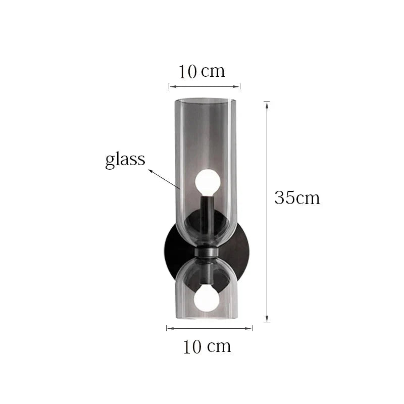 Luvano Wandleuchte Rauchglas Röhre Nordic