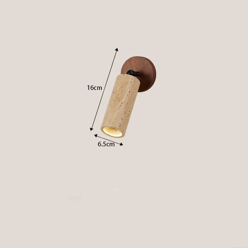 Luvano Huangdong Wandleuchte Travertin Holz
