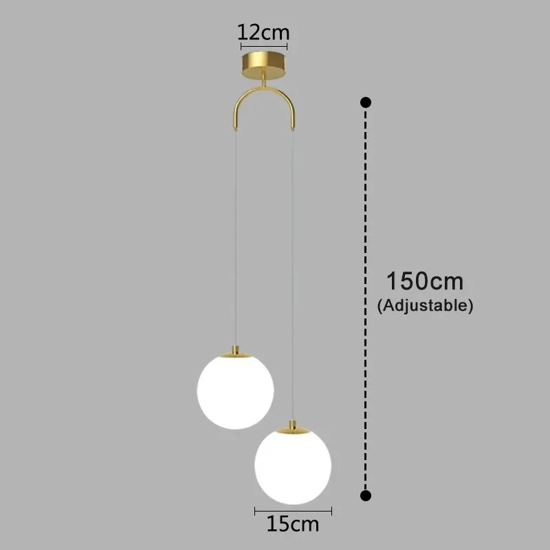 Luvano Luna Pendelleuchte Glaskugel Nordic