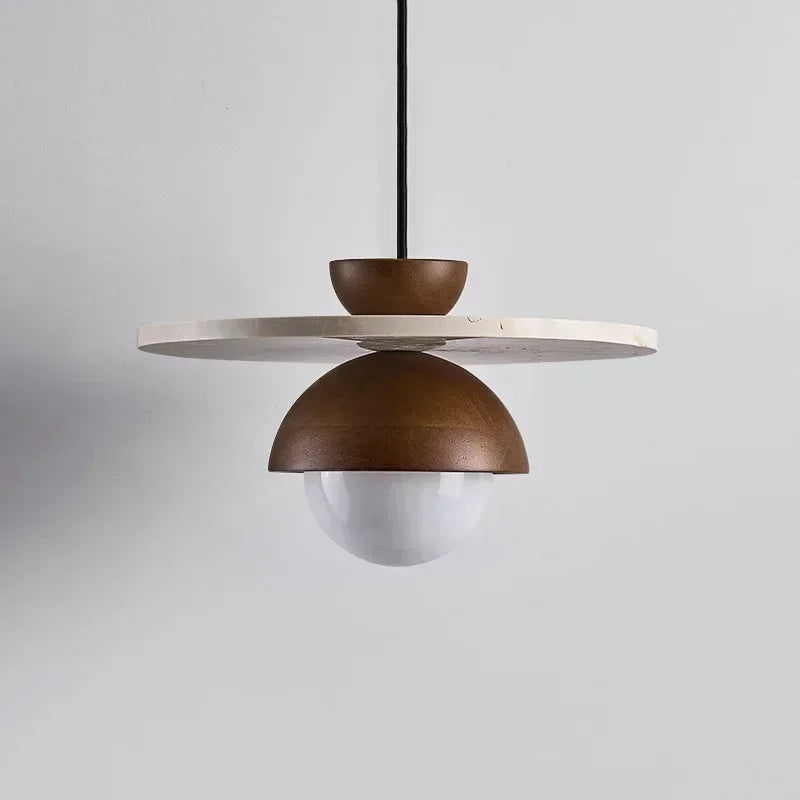 Luvano Denmark Pendelleuchte Nussbaum Stein LED